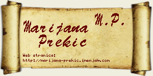 Marijana Prekić vizit kartica